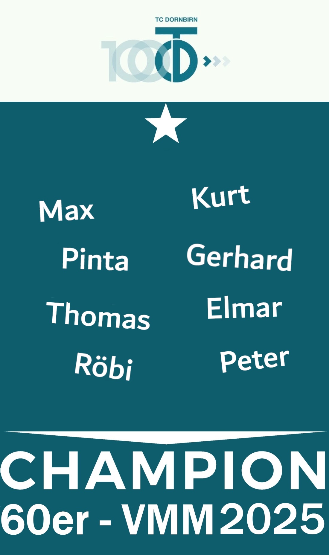 Herren 60 TC Dornbirn gewinnen die Vorarlberger Mannschafts Meisterschaft - VMM 2025